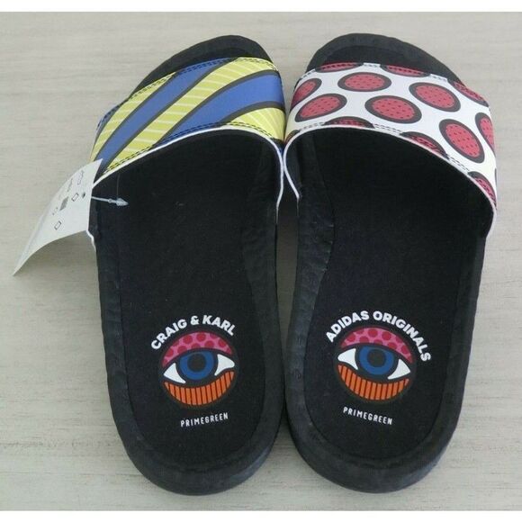 adidas GY5351 Men's Sz 7 Black Adilette Boost Craig & Karl Swim Slides/Sandals - Picture 5 of 7